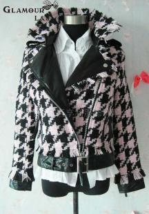 欧日韩秋冬时尚 格子软毛呢短外套与羊毛衫搭配指南